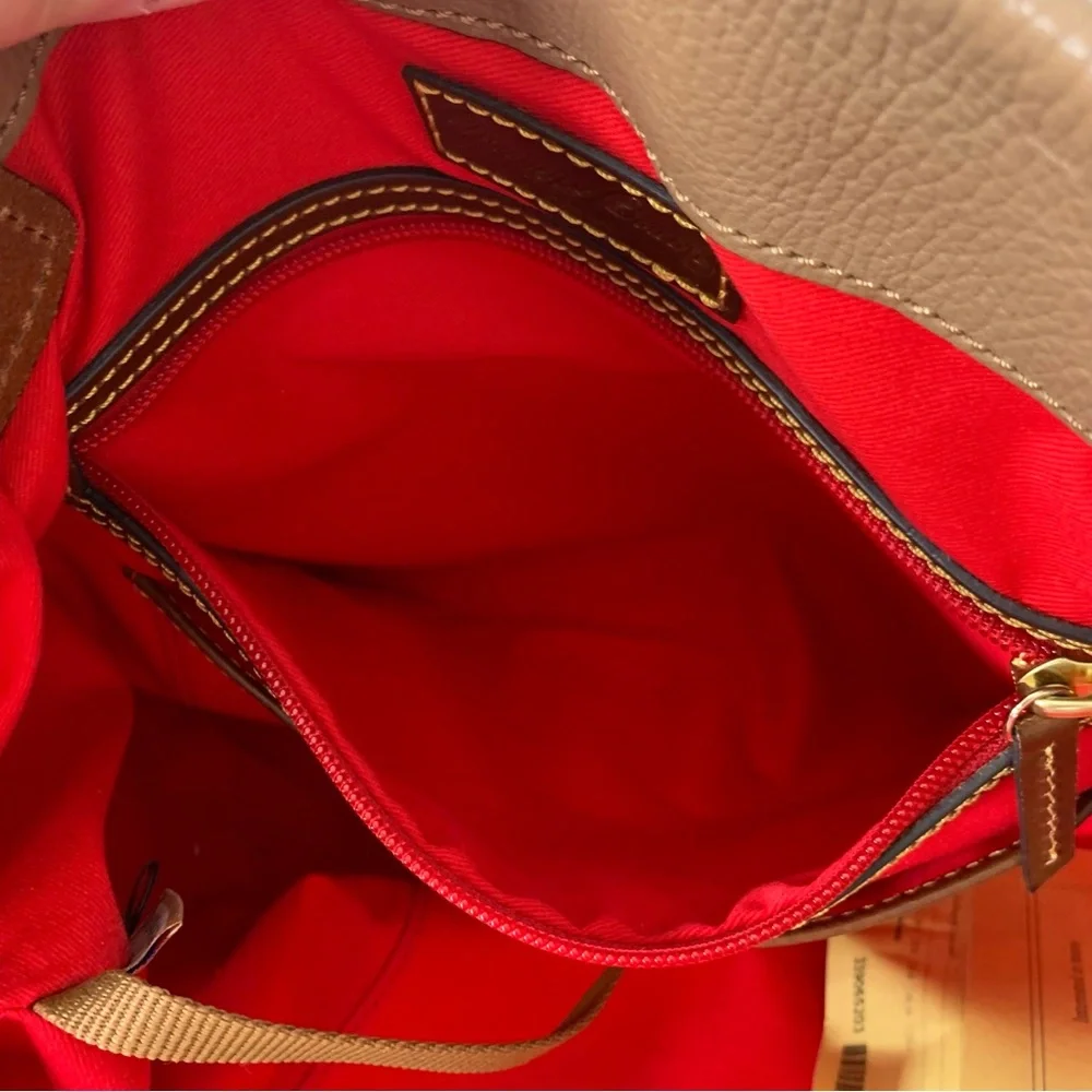 Dooney & Bourke Brown Leather Tote with Gold Accents